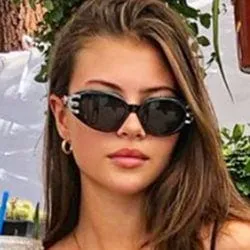 POUT Black Cat-Eye Sunglasses sold by Giant Vintage