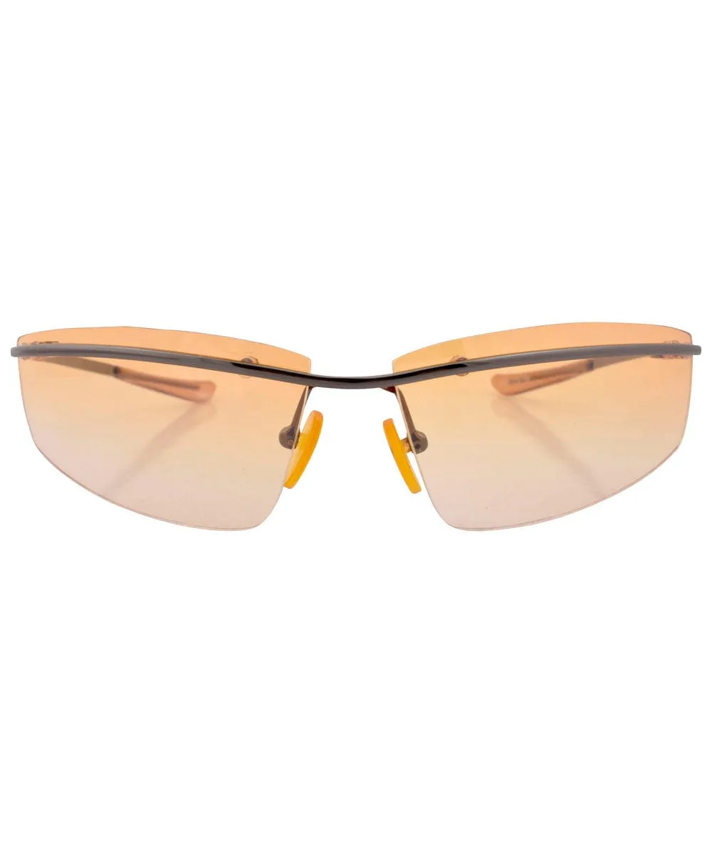 BEMUSE Orange Rimless Sunglasses sold by Giant Vintage product image thumbnail 3