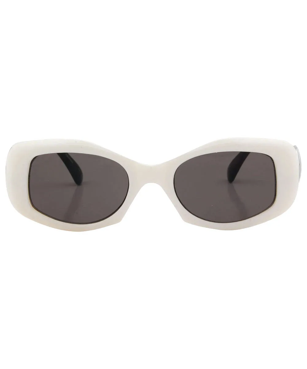 CREAMY White Square Sunglasses sold by Giant Vintage product image thumbnail 2