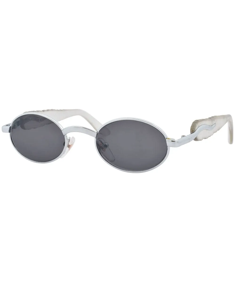 WILLOW Silver Oval Sunglasses sold by Giant Vintage product image thumbnail 2