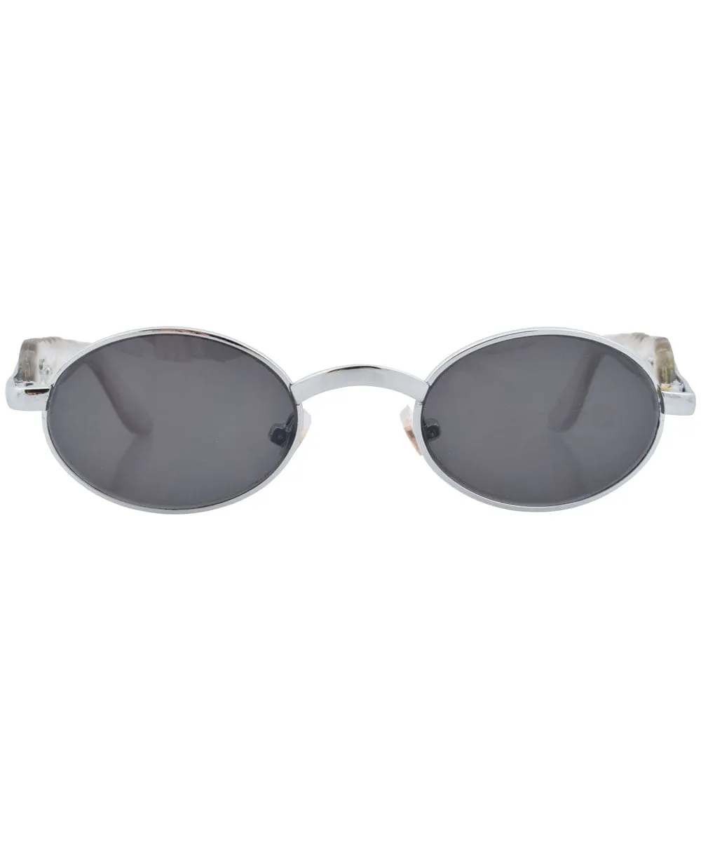 WILLOW Silver Oval Sunglasses sold by Giant Vintage product image thumbnail 3