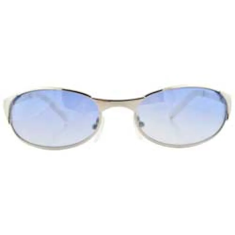 LULING Silver/Blue Oval Sunglasses sold by Giant Vintage