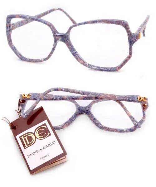 MACARON Blue/Clear Glasses sold by Giant Vintage