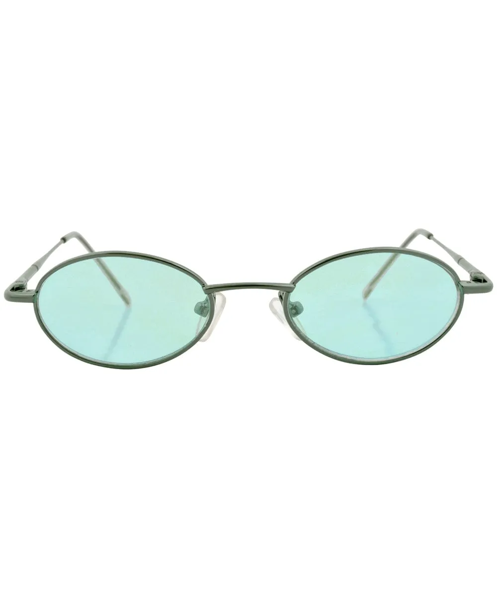 ROAR Green Micro Oval Sunglasses sold by Giant Vintage product image thumbnail 3