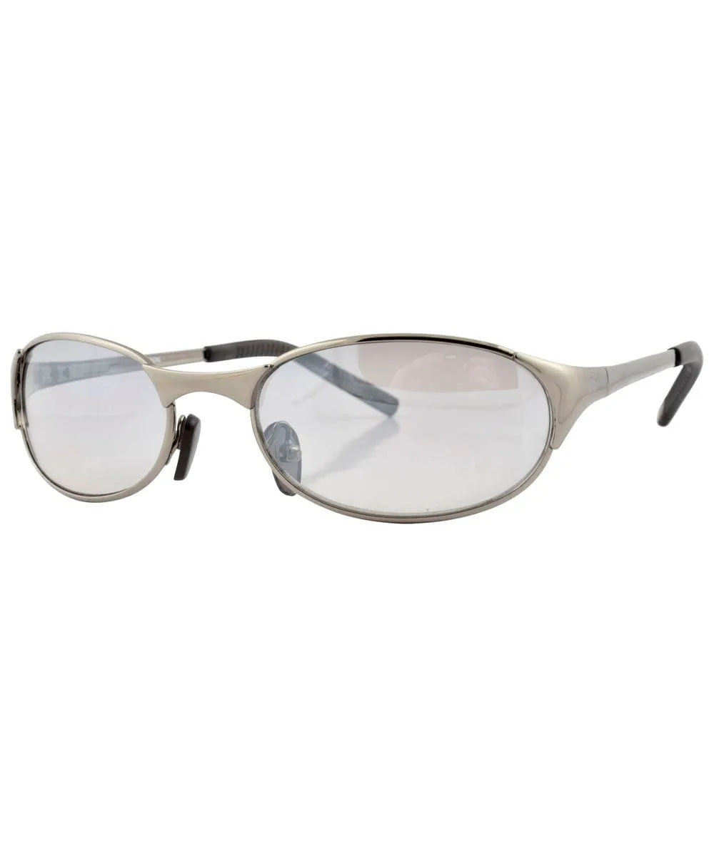 LULING Gunmetal Oval Sunglasses sold by Giant Vintage product image thumbnail 2