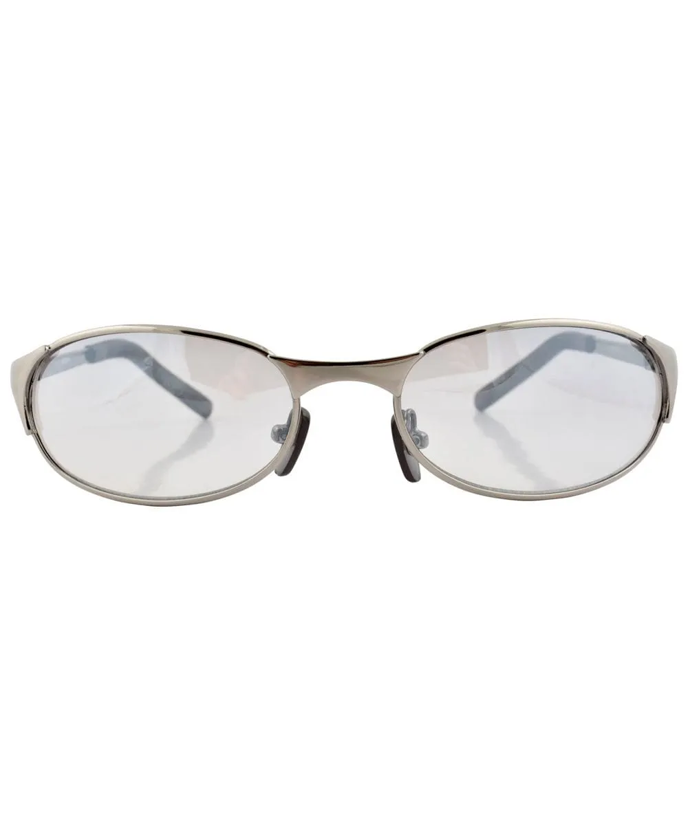 LULING Gunmetal Oval Sunglasses sold by Giant Vintage product image thumbnail 3