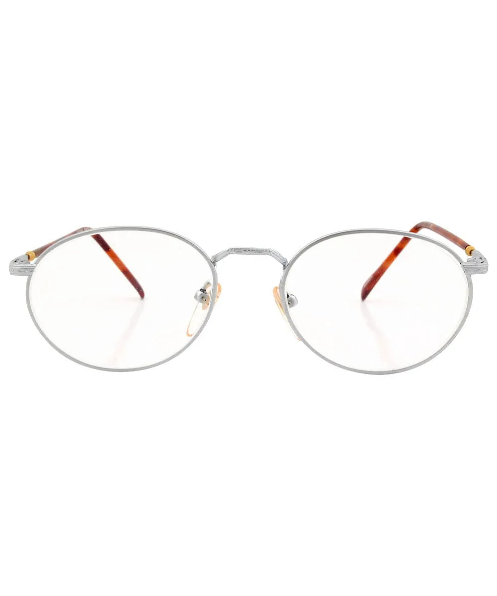 HIGHWIRE Silver/Clear Oval Sunglasses sold by Giant Vintage product image thumbnail 3