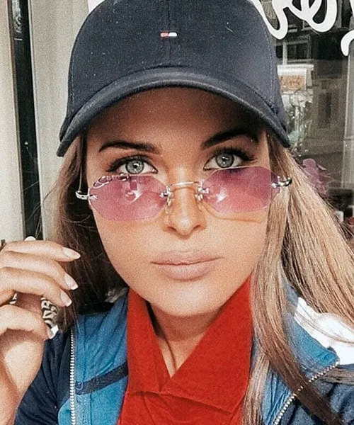 RIGHT ON Pink Micro Sunglasses sold by Giant Vintage product image thumbnail 2