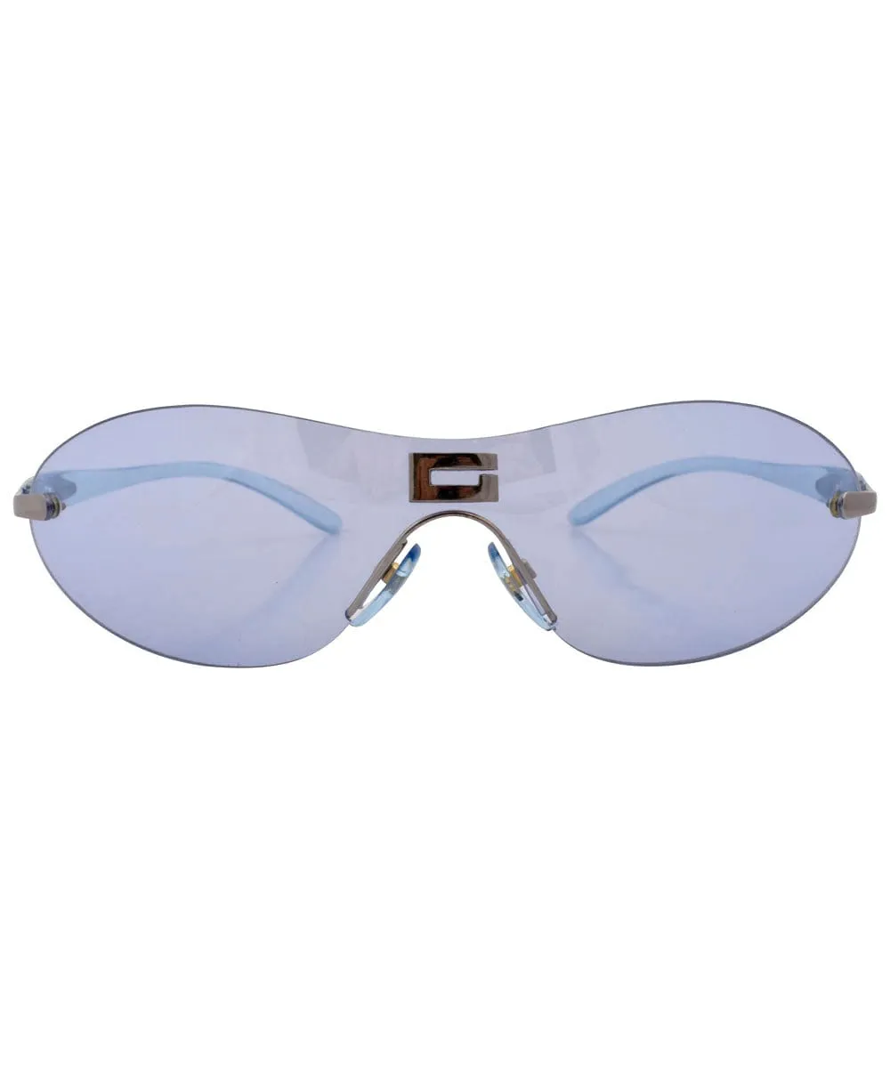 GLAMP Blue Rimless Sunglasses sold by Giant Vintage product image thumbnail 2