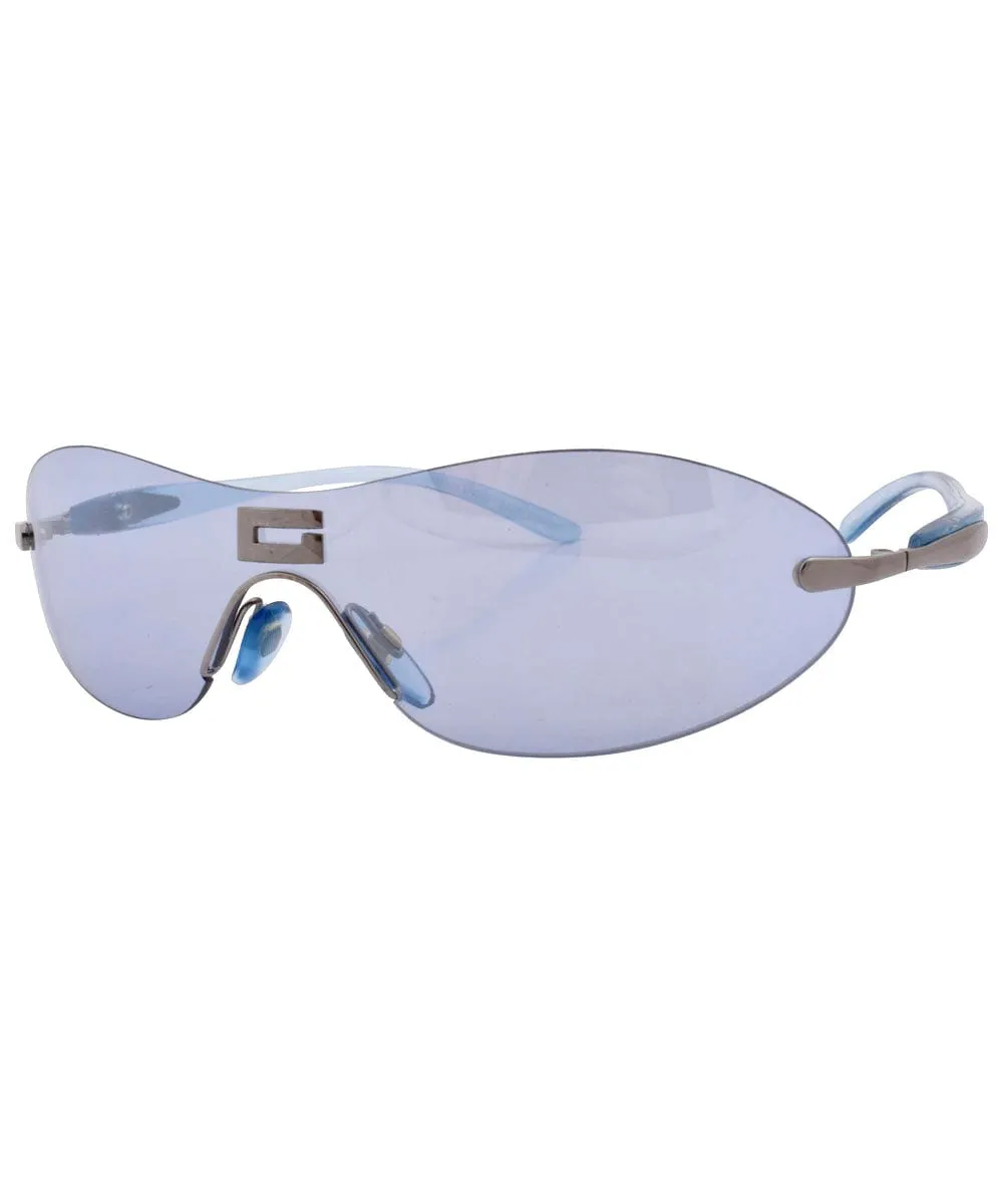 GLAMP Blue Rimless Sunglasses sold by Giant Vintage product image thumbnail 3