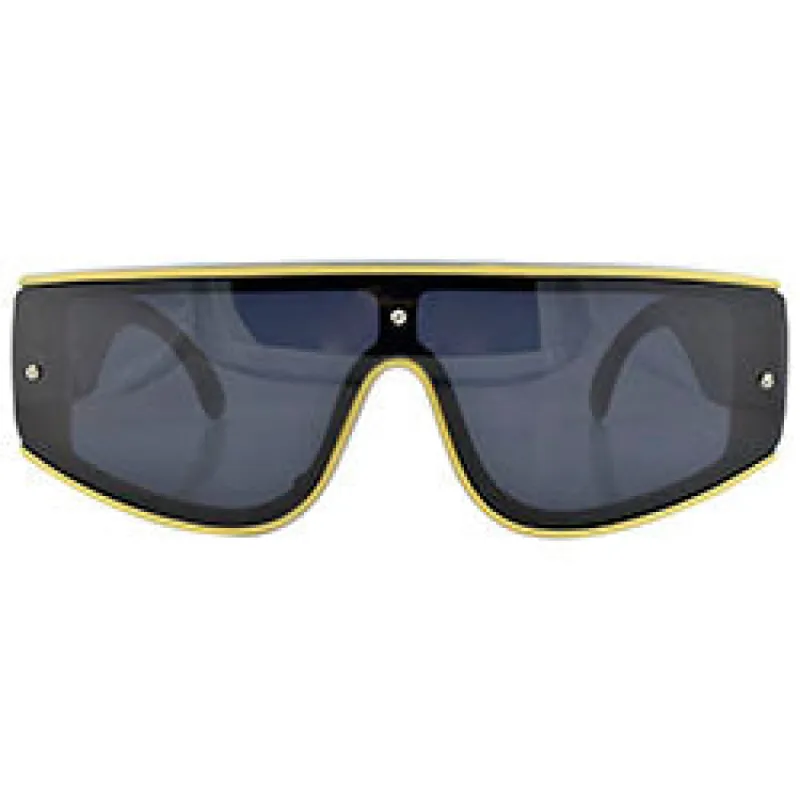 JUPITER Black/Yellow Shield Sunglasses made by Giant Vintage