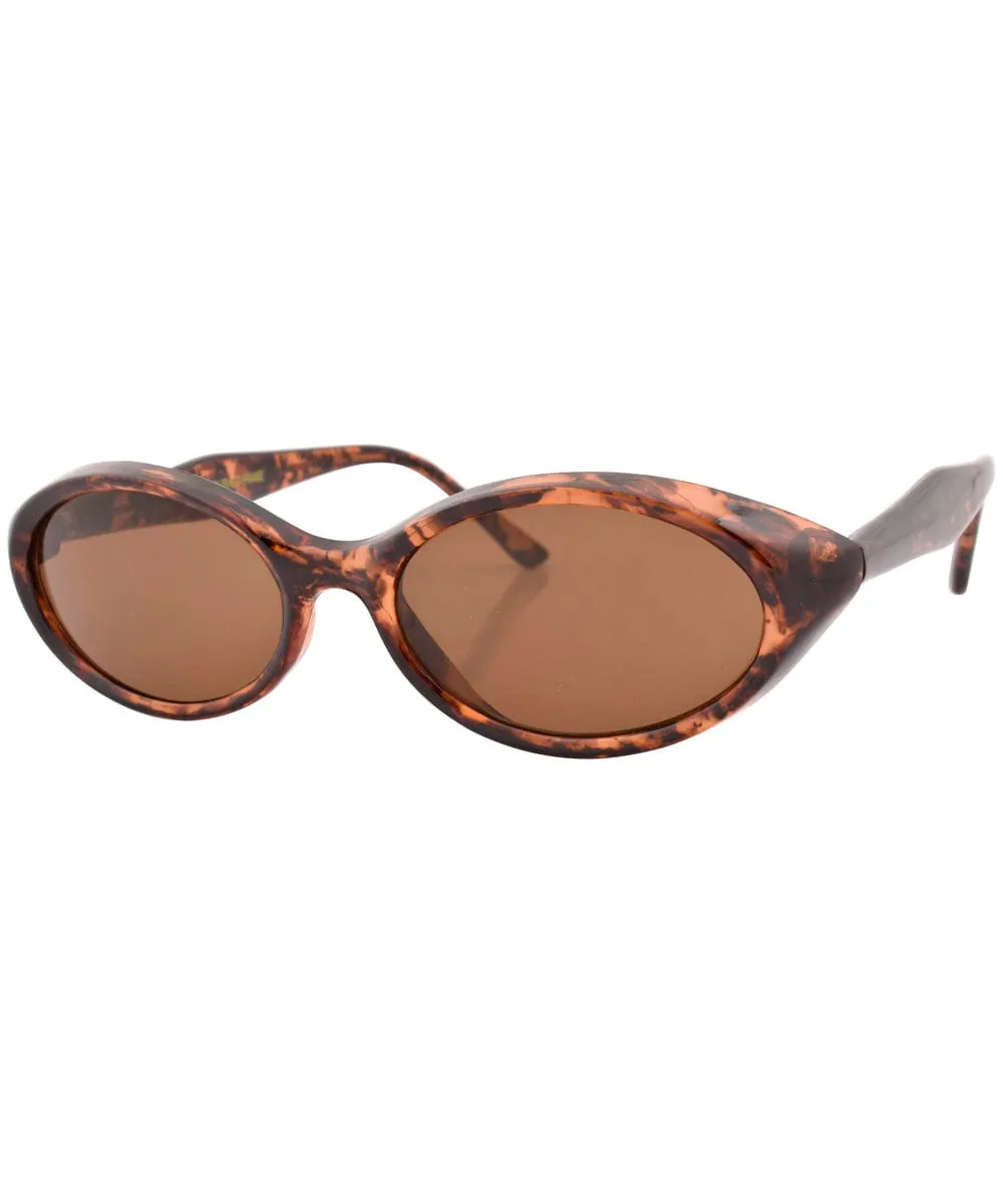CASTLE Demi/Brown Oval Sunglasses sold by Giant Vintage product image thumbnail 2