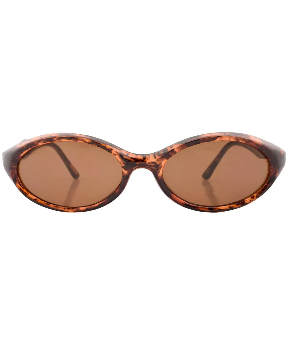CASTLE Demi/Brown Oval Sunglasses sold by Giant Vintage product image thumbnail 3