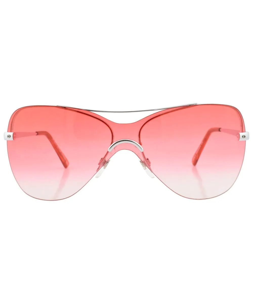 RAINBOW Red Rimless Sunglasses sold by Giant Vintage product image thumbnail 3