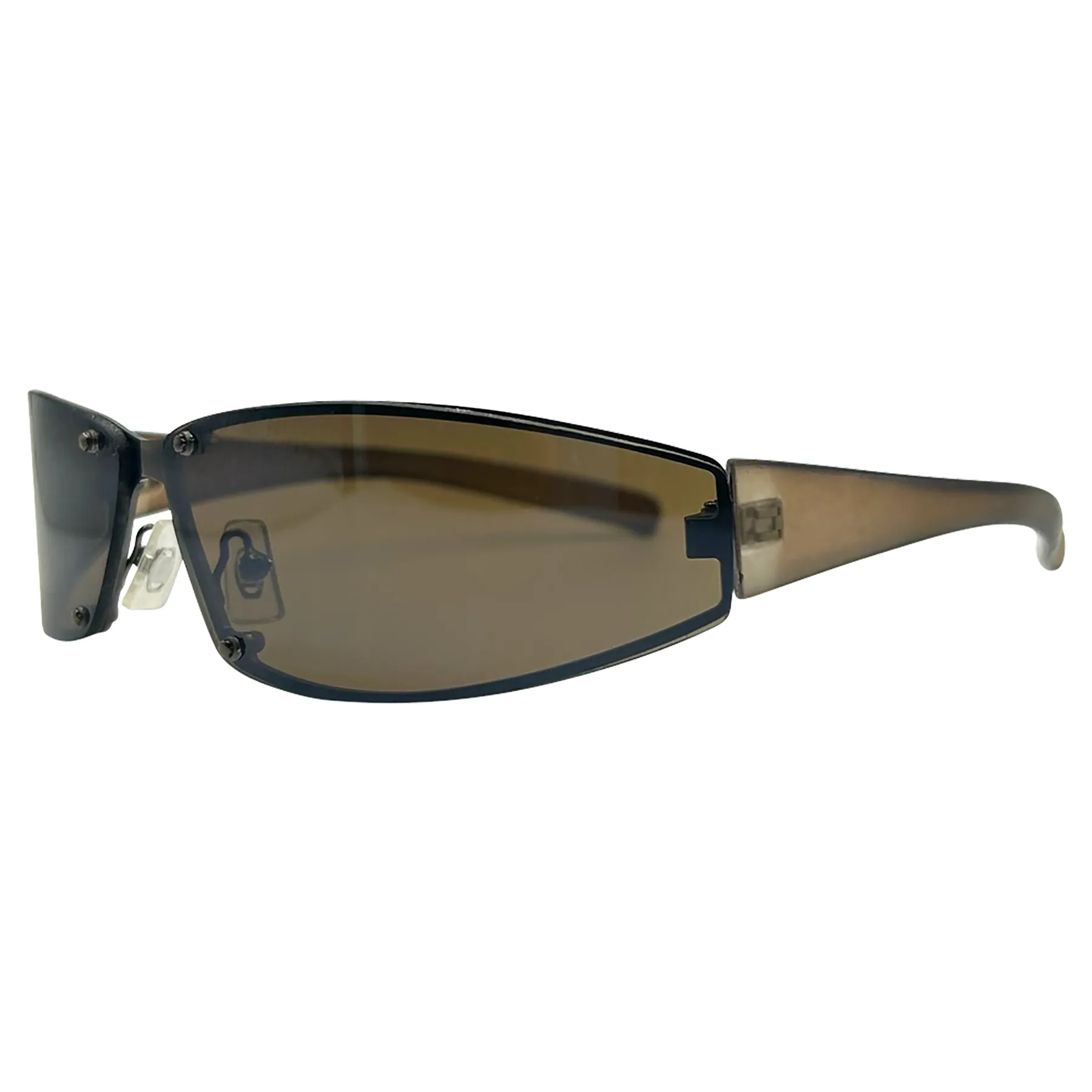 PAPYRUS Brown Sporty Wraparound Sunglasses sold by Giant Vintage product image thumbnail 2