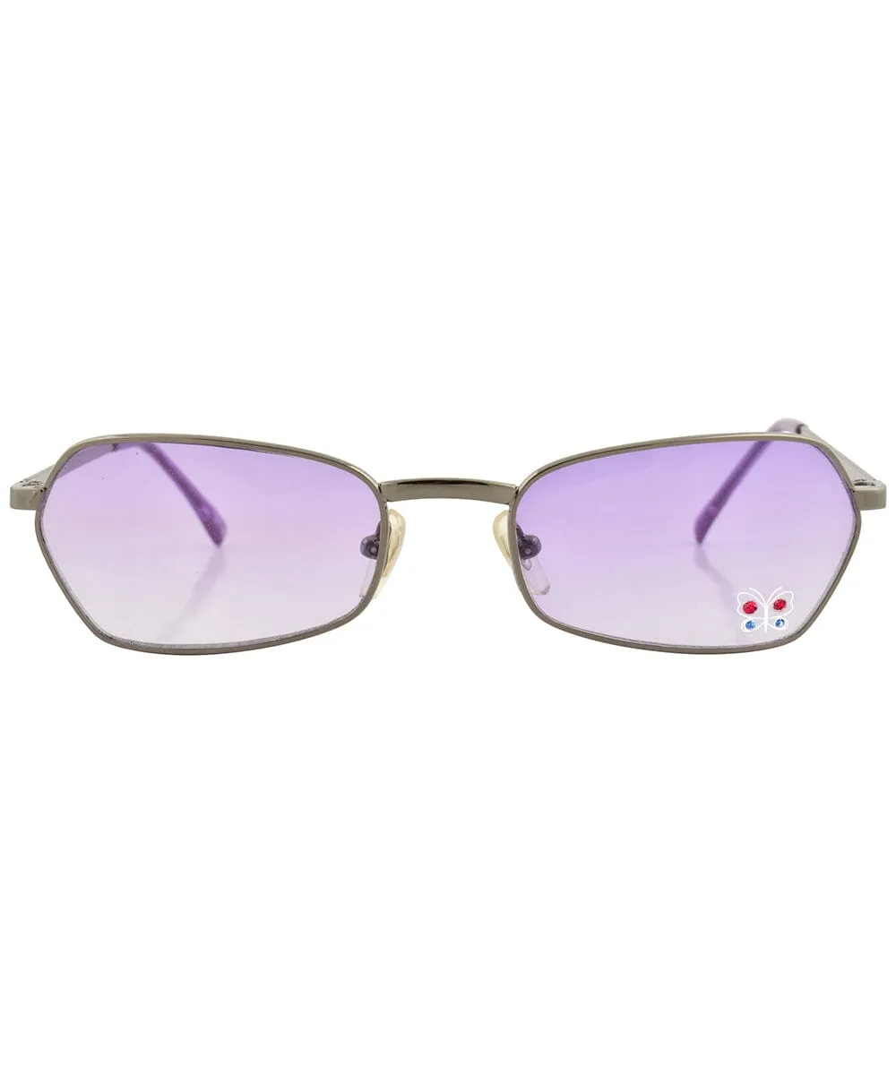 T.Y.V.M. Purple/Butterfly Rimless Sunglasses sold by Giant Vintage product image thumbnail 3