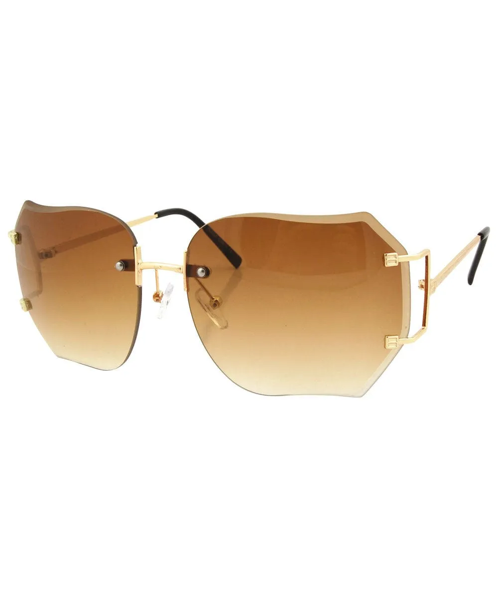 CHIRP Brown/Gradient Oversized Sunglasses sold by Giant Vintage product image thumbnail 2