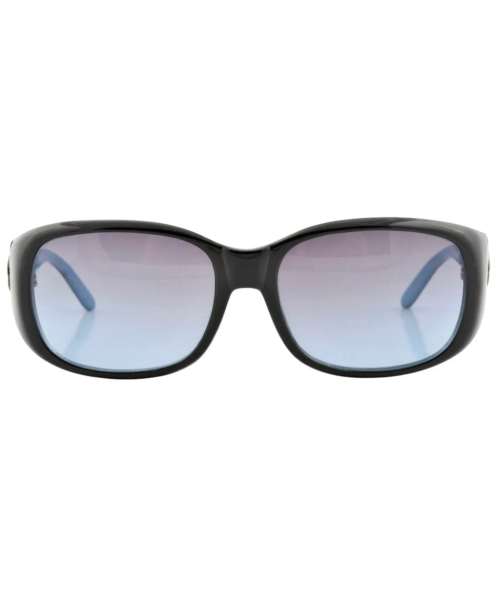 DRESS UP Black/Blue Square Sunglasses sold by Giant Vintage product image thumbnail 3
