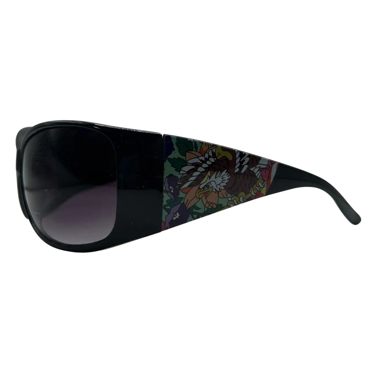 TATU Sporty Y2K Tattoo Art Sunglasses: Black Eagle sold by Giant Vintage
