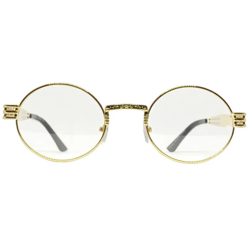 LUVAH Gold/Clear Oval Glasses sold by Giant Vintage