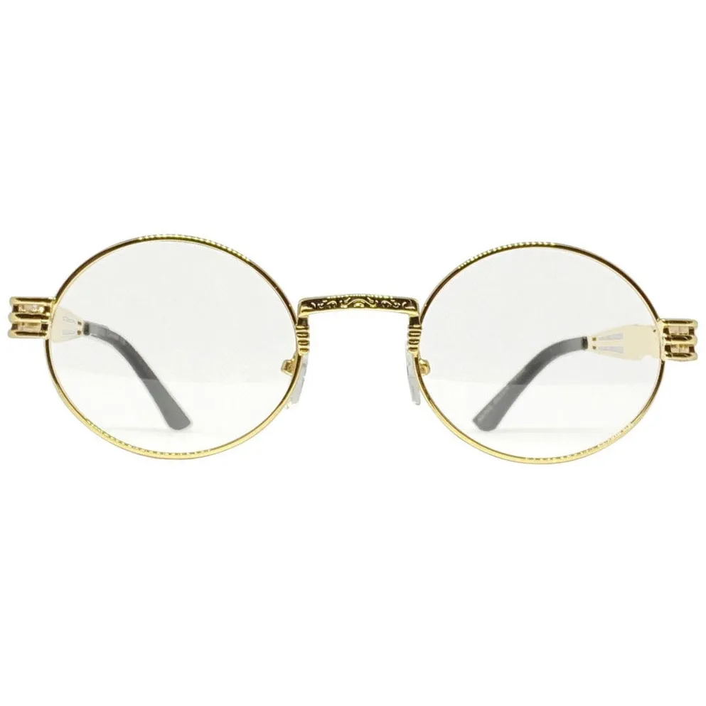 LUVAH Gold/Clear Oval Glasses sold by Giant Vintage