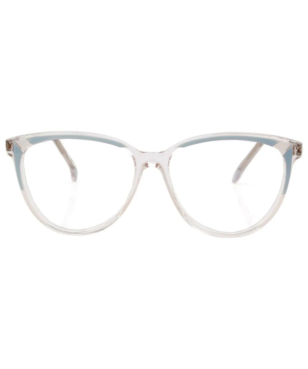 CLASSY Blue Clear Glasses sold by Giant Vintage product image thumbnail 3