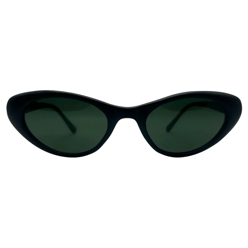 TABBY Matte Black Small Cat-Eye Sunglasses sold by Giant Vintage