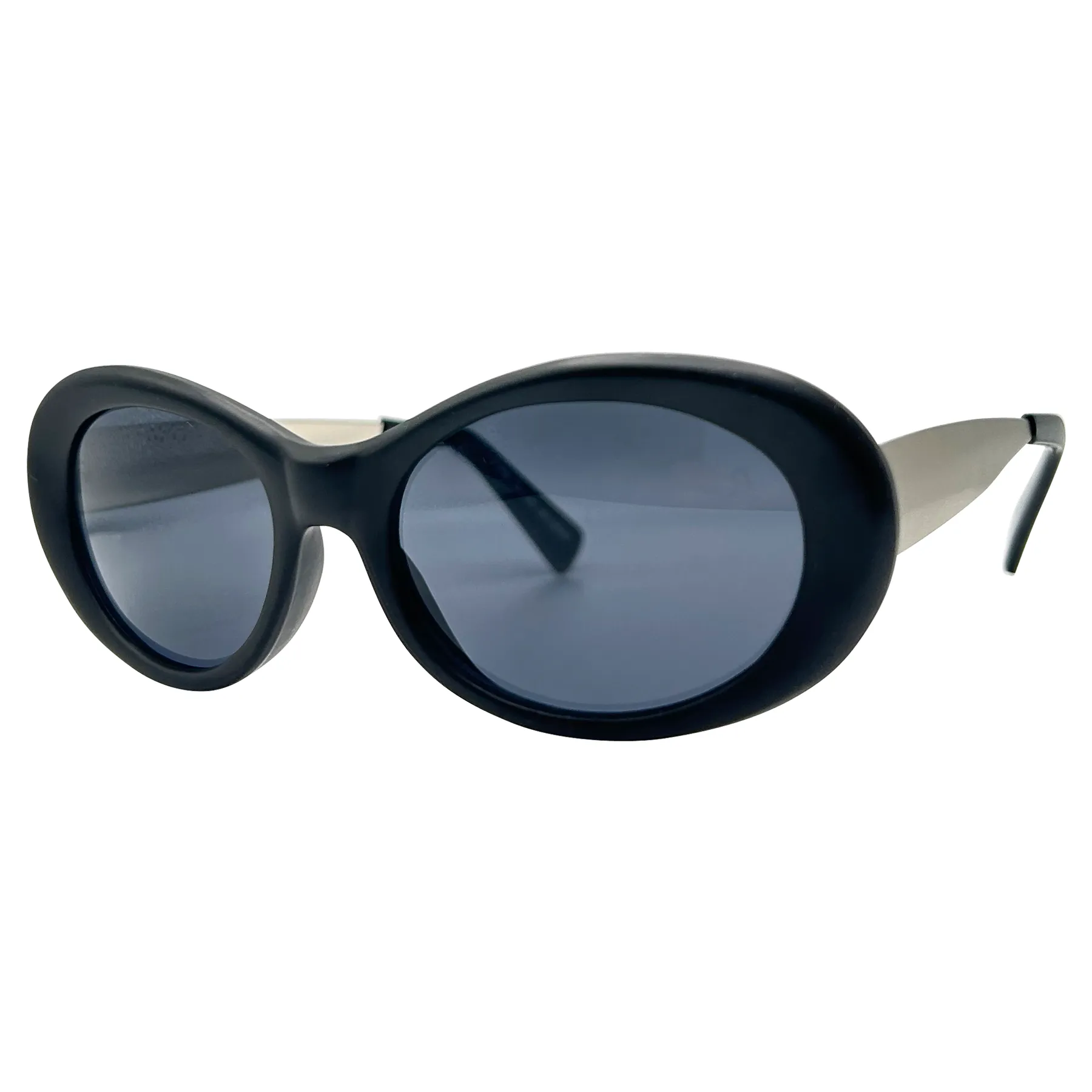 YOUTH Black/Silver Oval Sunglasses sold by Giant Vintage product image thumbnail 2