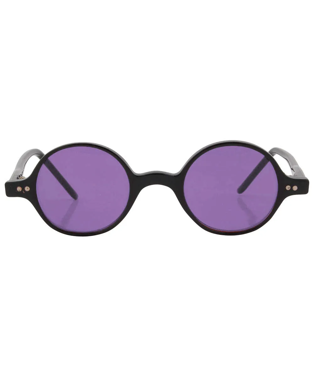 WILL Black/Purple Round Sunglasses sold by Giant Vintage product image thumbnail 3