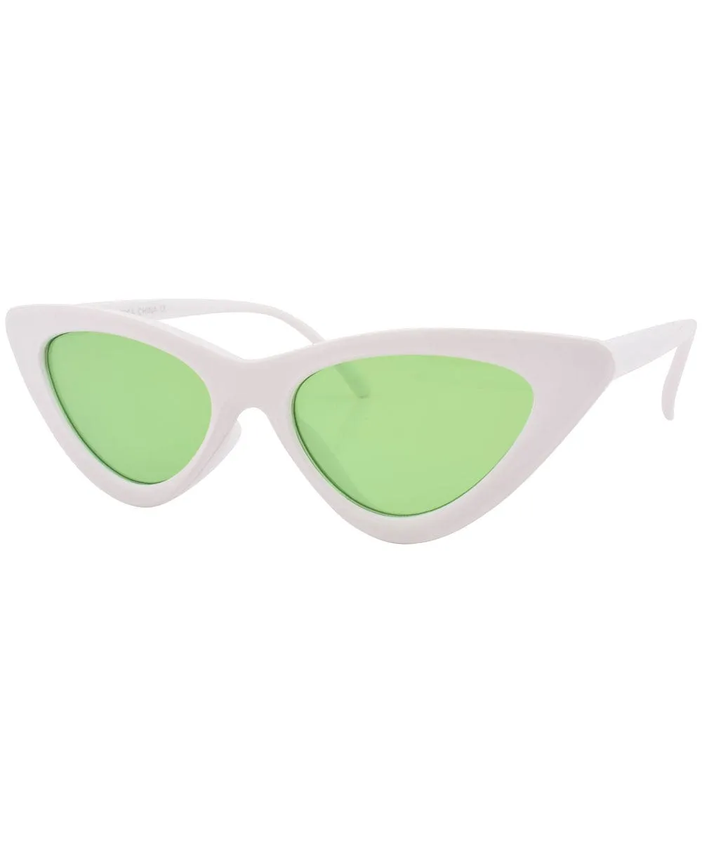 HOTSIE White/Green Cat-Eye Sunglasses sold by Giant Vintage product image thumbnail 2