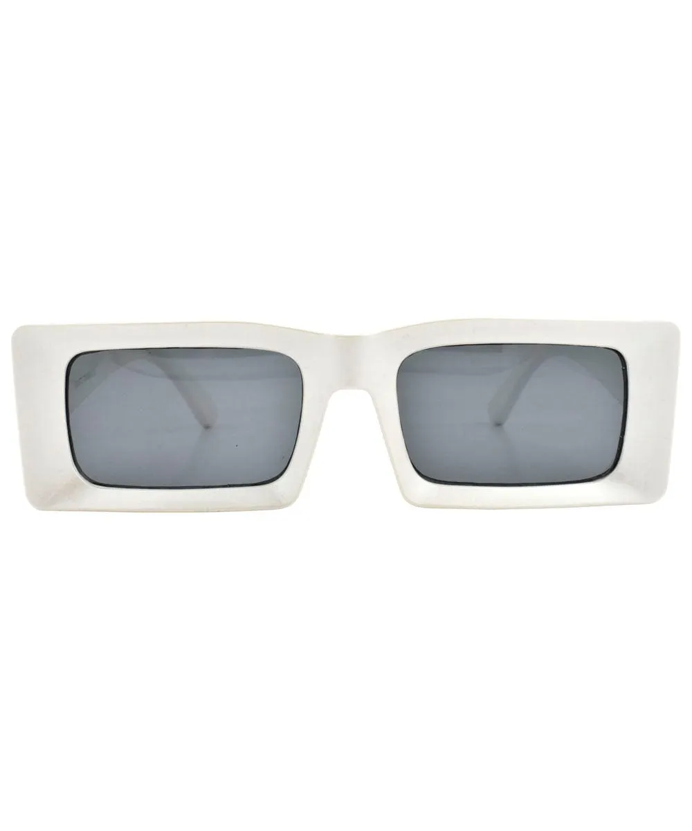 DEUCE Pearly White Mod Square Sunglasses sold by Giant Vintage product image thumbnail 3