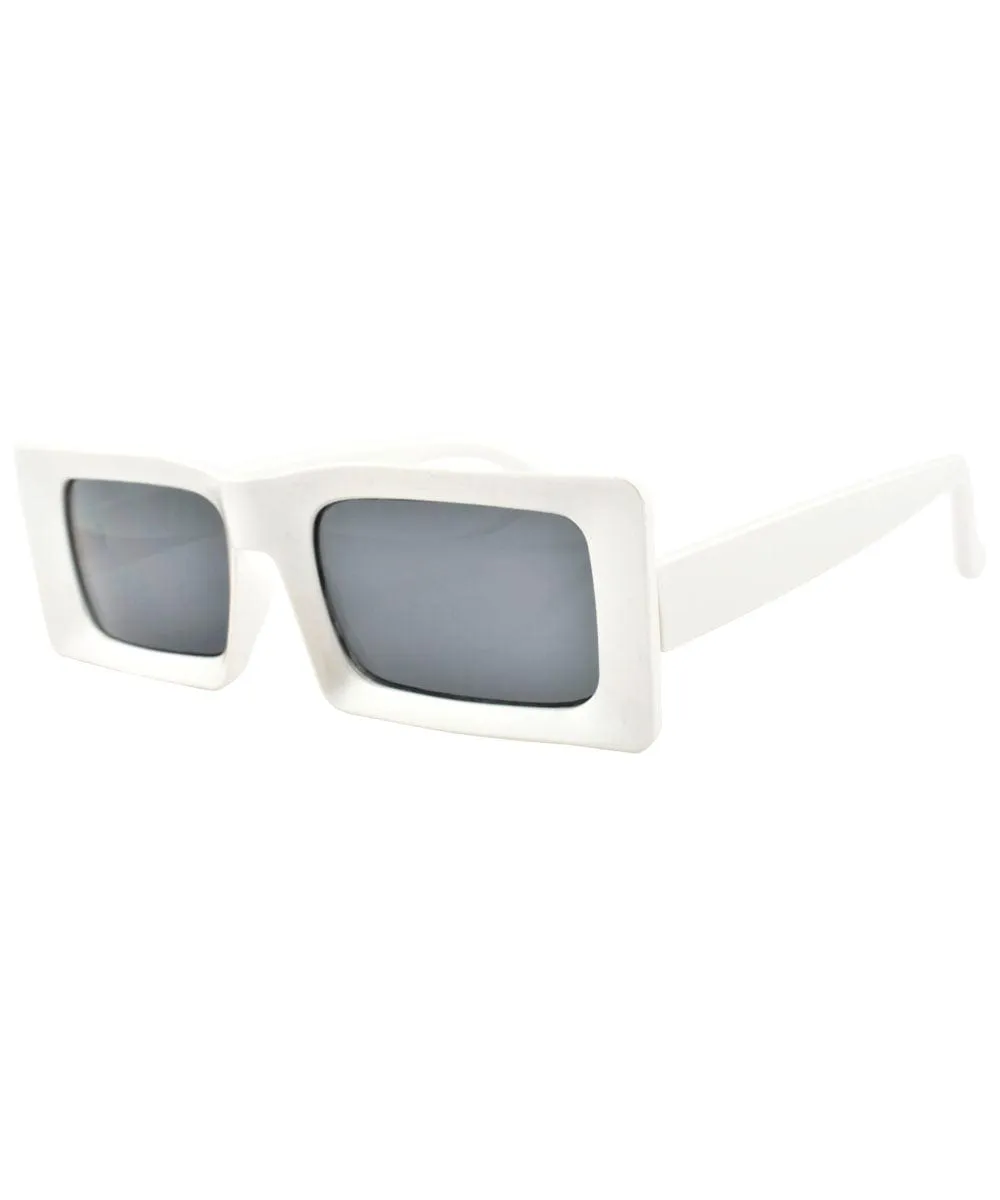 DEUCE Pearly White Mod Square Sunglasses sold by Giant Vintage product image thumbnail 2