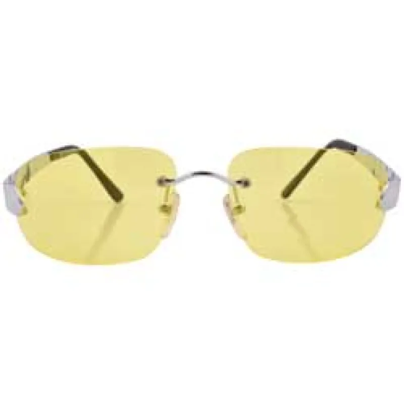 TAMPA Yellow Rimless Sunglasses sold by Giant Vintage