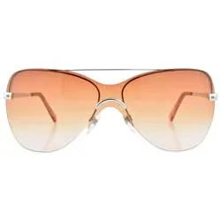RAINBOW Brown Rimless Sunglasses sold by Giant Vintage