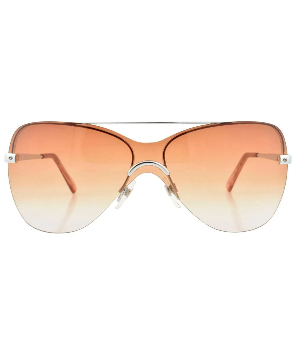 RAINBOW Brown Rimless Sunglasses sold by Giant Vintage product image thumbnail 3