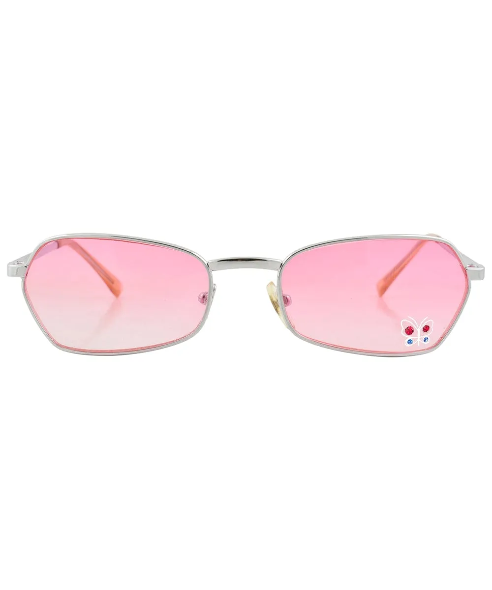 T.Y.V.M. Pink/Butterfly Rimless Sunglasses sold by Giant Vintage product image thumbnail 3