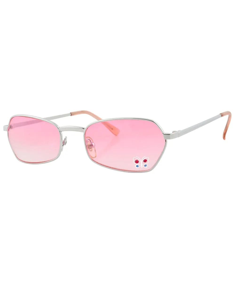 T.Y.V.M. Pink/Butterfly Rimless Sunglasses sold by Giant Vintage product image thumbnail 2