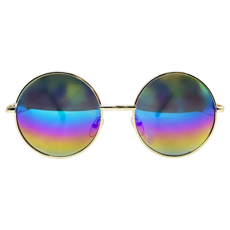FESTIVUS Gold Round Hippie Sunglasses sold by Giant Vintage