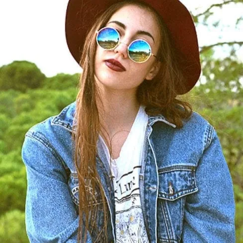 FESTIVUS Gold Round Hippie Sunglasses sold by Giant Vintage product image thumbnail 2