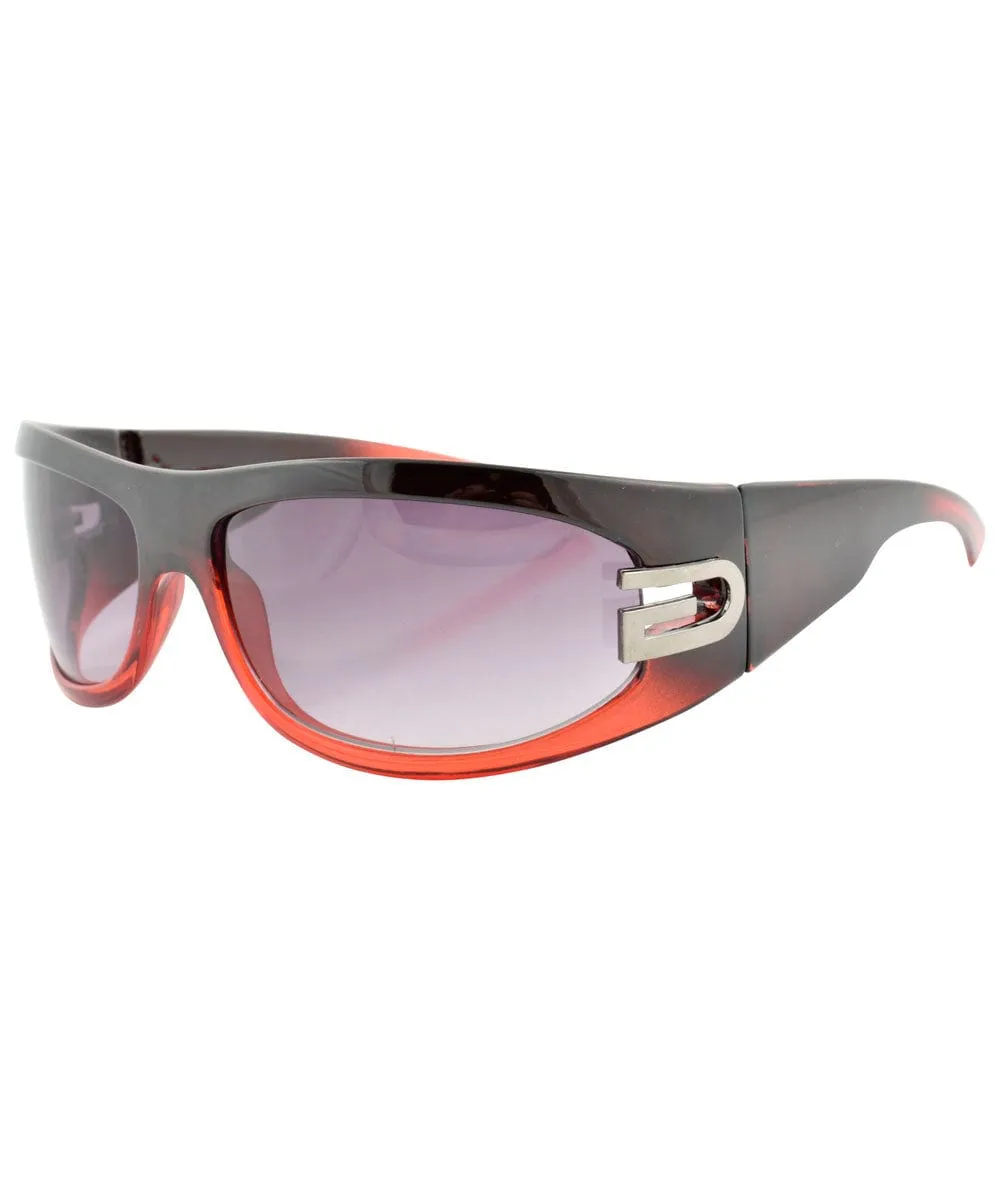 VISIBLE Black/Red Oversized Sunglasses sold by Giant Vintage product image thumbnail 2