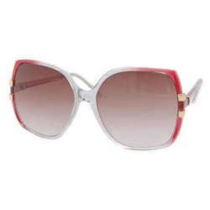 MARTINIQUE Crystal/Red Oversized Sunglasses sold by Giant Vintage