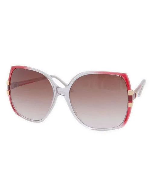 MARTINIQUE Crystal/Red Oversized Sunglasses sold by Giant Vintage product image thumbnail 2