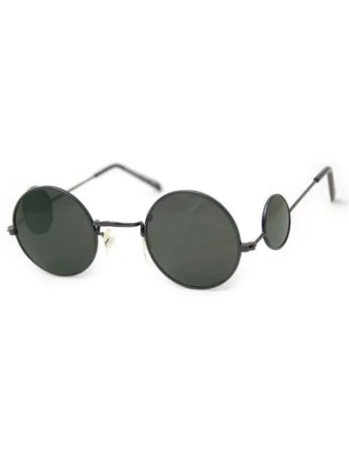 THE DAWN Black Round Sunglasses sold by Giant Vintage product image thumbnail 2