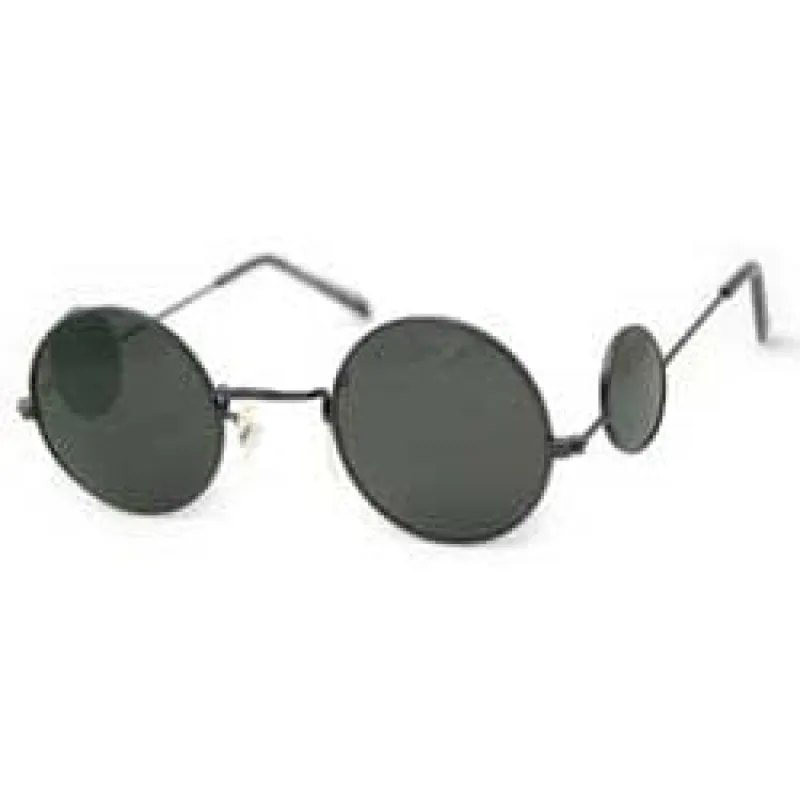 THE DAWN Black Round Sunglasses sold by Giant Vintage