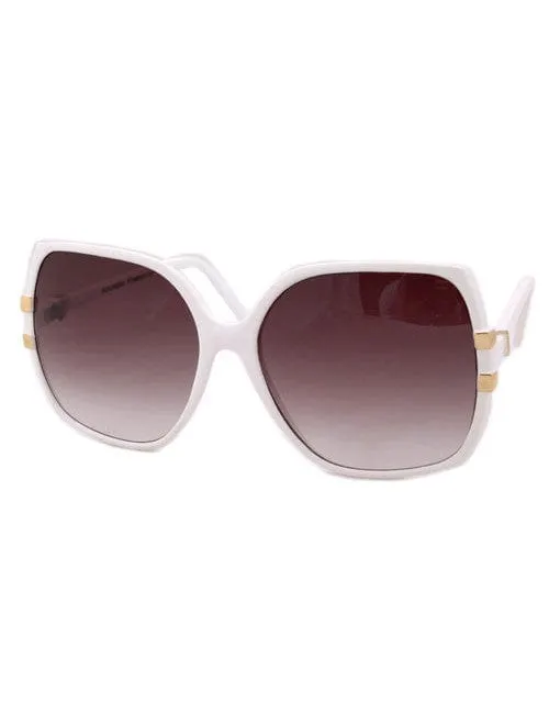 MARTINIQUE White Oversized Sunglasses sold by Giant Vintage product image thumbnail 2