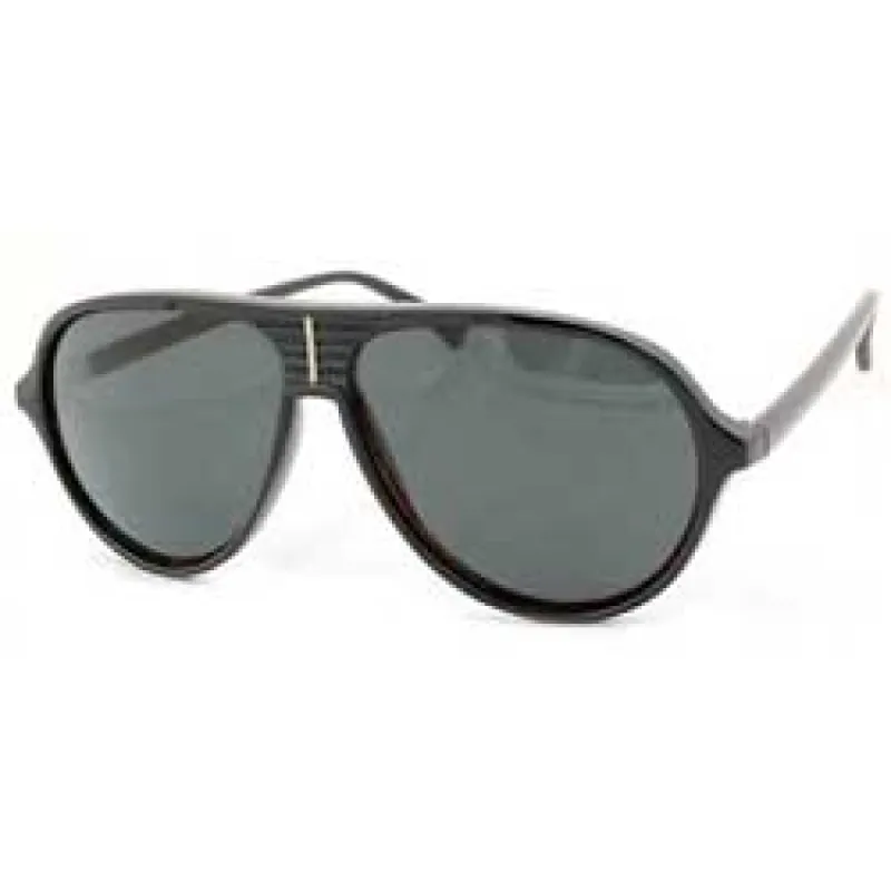DENNIS Black/Smoke Aviator Sunglasses sold by Giant Vintage