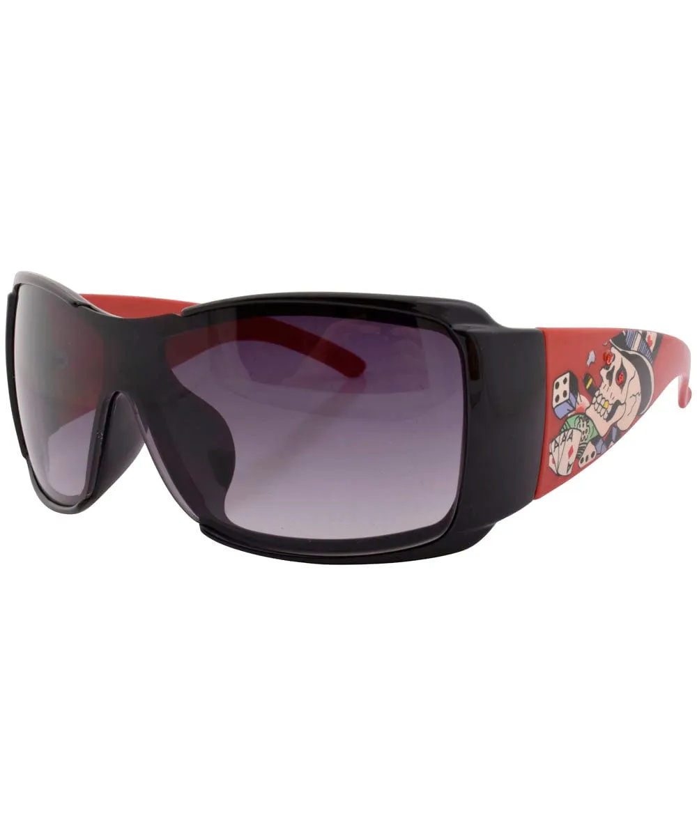 ROLLED Black/Red Oversized Sunglasses sold by Giant Vintage product image thumbnail 2