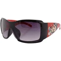 ROLLED Black/Red Oversized Sunglasses sold by Giant Vintage