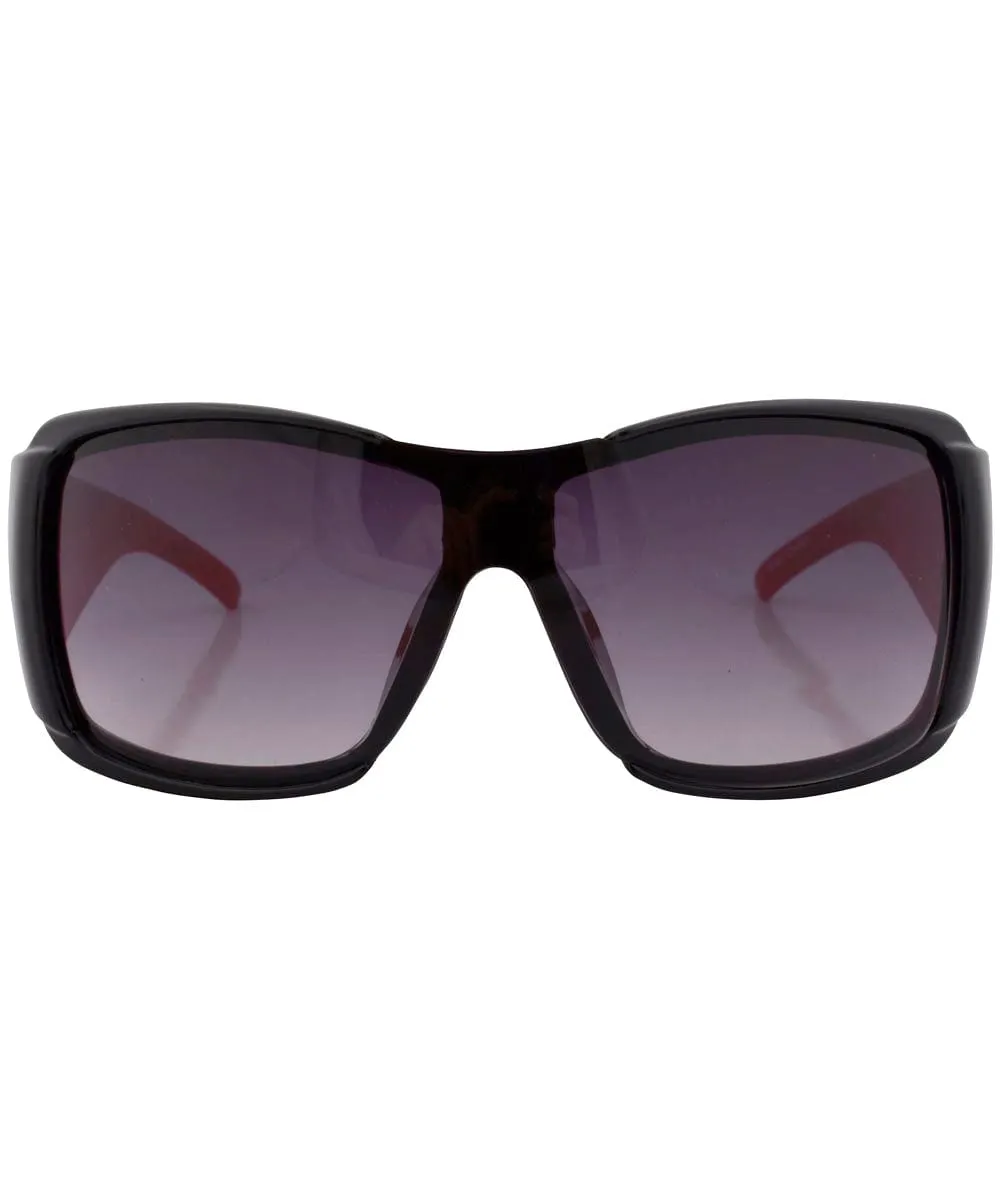 ROLLED Black/Red Oversized Sunglasses sold by Giant Vintage product image thumbnail 3