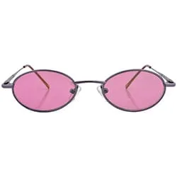 ROAR Gun/Rose Micro Oval Sunglasses sold by Giant Vintage